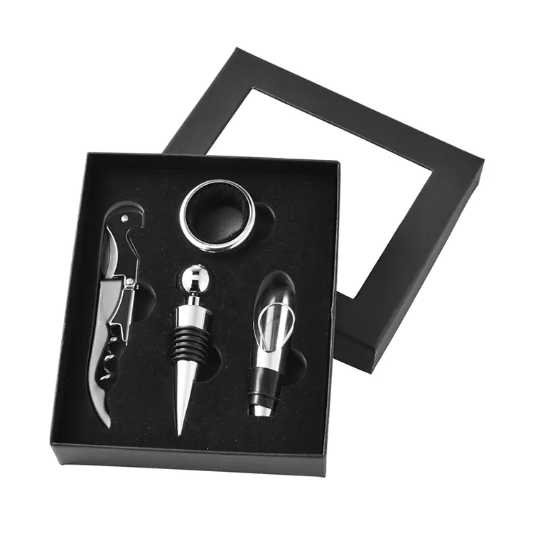 4pcs şərab aksesuarları karton qutu şərab dəsti